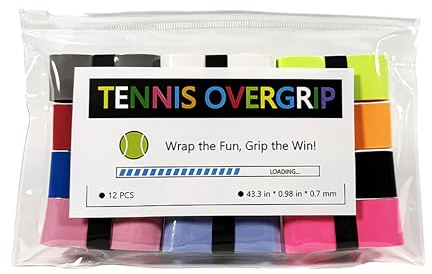 LIUTOVO 12 Pack Tennis Racket Grip Tape - Tennis Overgrip Grip Tape for Tennis Racquet - Multiple Colors Pickleball Overgrip Tape - Highly Comfortable Badminton Grip Tape