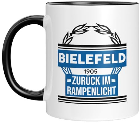 Bielefeld Tasse - 2025 Aufstieg - Fussballbecher - Fanartikel - Kaffeetasse - fussballfans - Schwarz
