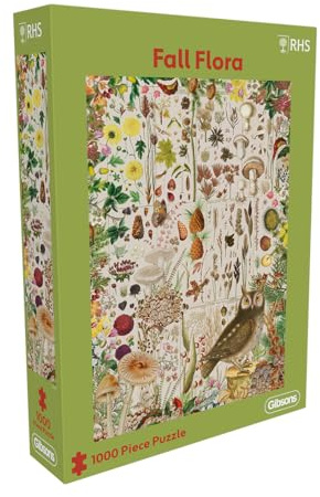 Gibsons RHS Fall Flora 1000 Piece Jigsaw Puzzle for Adults - Stunning Nature Artwork Thickest 100% Recycled Board Sustainable Premium Gift for Garden & Wildlife Lovers