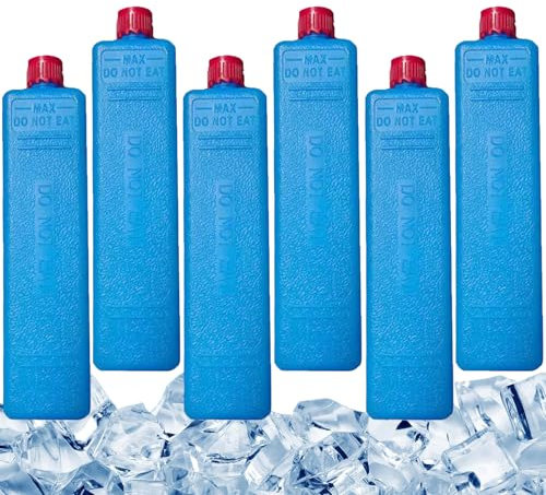 Freezer Blocks For Cooler Bags - 200ml X 6 Reusable Ice Packs For Lunch Box, Air Conditioner Fan Ice Crystal Box | For Travel Beach Fishing Sports Camping BBQ Picnic Hiking