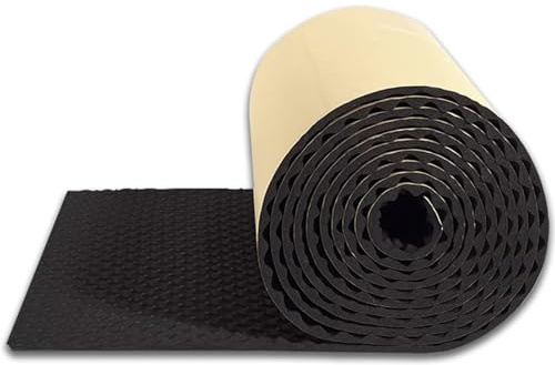 Generisch Akustikschaumstoff Selbstklebend, Akustikschaumstoff Platten, Schalldämmung Schallabsorber für Tonstudio,Büro, Black-20mm Thick(1 * 10m)