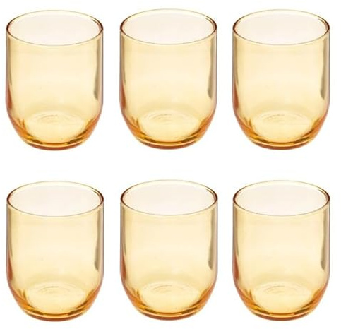 Paris Prix Secret de Gourmet - Lot de 6 Verres à Eau Paol'Eau 31cl Jaune