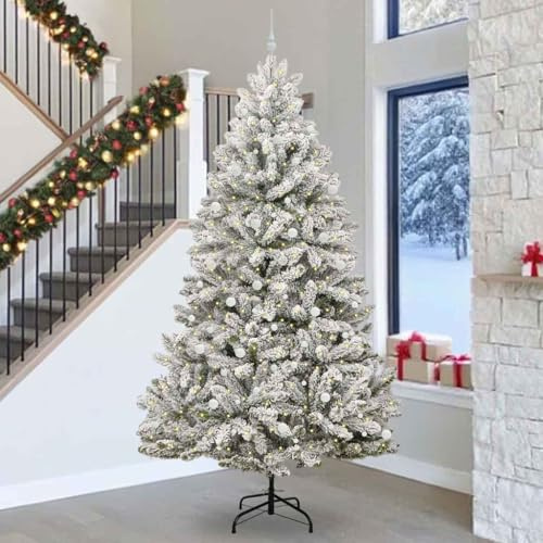 Albero di Natale artificiale verde bianco 300 cm PVC metallo pre-illuminato con striscia LED interno esterno decorazione festiva
