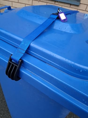 Oasis LocStrap x 1. (BLUE) Lockable strap for wheelie bins, Enhanced security to keep out neighbours and wildlife, for use in high winds and storms. Reduces theft from wheelie bin