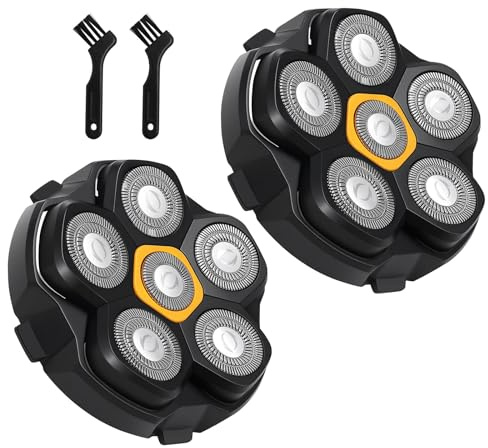 2 Stück Ersatzrasierkopf für Glatzen Rasierer Herren, Magnetische 6 Blade Head Shaver Ersatzköpfe, 6D Rasierkopf für Herrenrasierer für JoyKoi Solimpia DOAO Singphere AEXIRI Kopfrasierer