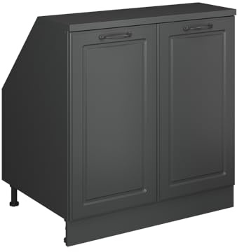 Vicco Dachschrägenschrank Rion, Anthrazit Landhaus/Anthrazit | B80 x T60 cm, mit 2 Türen, platzsparend für Dachschrägen