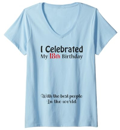 Damen 18. Geburtstag Unterschreiben Unterschrift 18 Geburtstag T-Shirt mit V-Ausschnitt