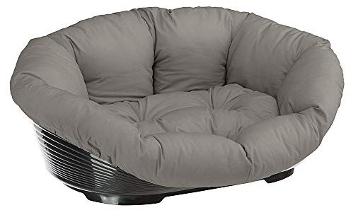 Ferplast Hundebett Hundesofa Katzenbett Hundematte Sofa' 4 Kunststoffkorb mit Waschbarem Gepolstertem Hundekissen, 64 x 48 x h 25 cm.