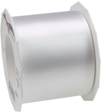 PRÄSENT ADRIA/SATIN weiss, 25 m Satinband zum Einpacken von Geschenken, 72 mm Breite, Geschenkband zum Dekorieren & Basteln, Dekoband für Präsente, zu jedem Anlass