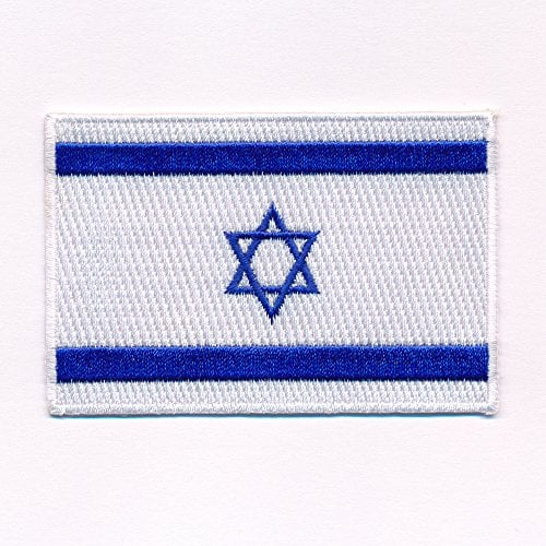 hegibaer 80 x 50 mm Israel Jerusalem Juden Flag Flagge Patch Aufnäher Aufbügler 0634 X