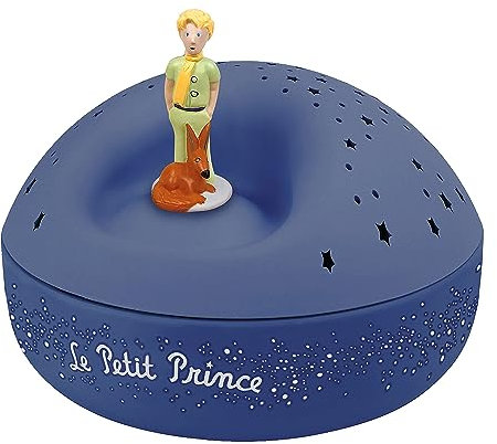 Trousselier 5030 - Der kleine Prinz Saint Exupery - Nachtlicht - ideales Geburtsgeschenk - Sternenprojektor mit Musik - Rotierende Figur - Batterien inklusive