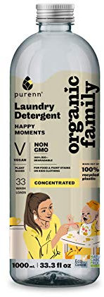 purenn Ökologisches flüssiges Waschmittel für Kinderkleidung mit sanfter Kamille HAPPY MOMENTS 1L, 1000 ml