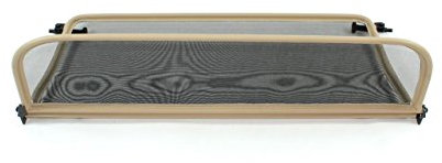 Tief-Tech Windschott für VW Golf 6 (ab 2011) - Klappbar - mit Schnellverschluss - Beige | Windabweiser | Windblocker | Wind Deflector