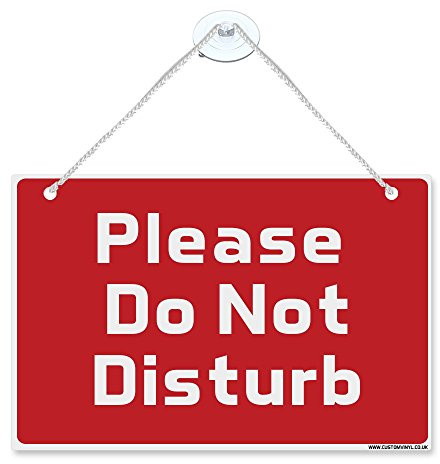 Please do not disturb hanging plastic sign with nylon rope+suction cup office