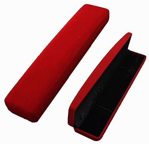 Inca Red Velvet Flock Jewellery Gift Box - Necklace Pendant Bracelet Watch 22cm x 4.5cm
