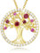 AGVANA Tree of Life Necklace, Women earring set,925 Sterling Silver Necklace with January Birthstone Tree Pendant Jewellery for Women Girls with Gift Box, 16+2 Extender