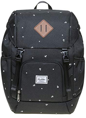 KAUKKO Schöner und durchdachter Rucksack mit Laptopfach für 15 Zoll Schule Uni 22L, Schwarz Jnl-ky01-2-03, one size, Tagesrucksack