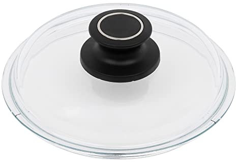 MaxxGoods Simax Glasdeckel Ø 16 cm mit Knopf & Backofenfest - automatisches Entlüftungsventil - Hitzebeständig bis 260°C - Glasdeckel für Töpfe, Bräter & Pfannen - Kochtopfdeckel - runder Deckel