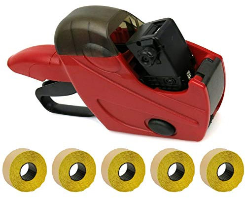 Preisauszeichner Set | UNO C6 Etikettier-Gerät | Hand-Auszeichner mit 7.500 Etiketten in leuchtgelb ablösbar | robust und langlebig | PB-Onlinehandel