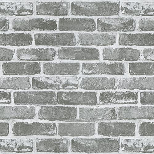 CiCiwind Grau Steinoptik Tapete 42×500cm 3D Klebefolie Selbstklebend Wandaufkleber Grau Steinoptik Möbelfolie Ziegelstein Vinyl Dekofolie für Wand Zimmer Küchen Tisch Schrank Schublade Möbel