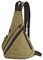 Poeyleja Canvas Sling Bag Crossbody Brusttasche Rucksack Schultertasche Umhängetasche für Radfahren Camping Wandern Reisen Schule für Herren Damen (Khaki)