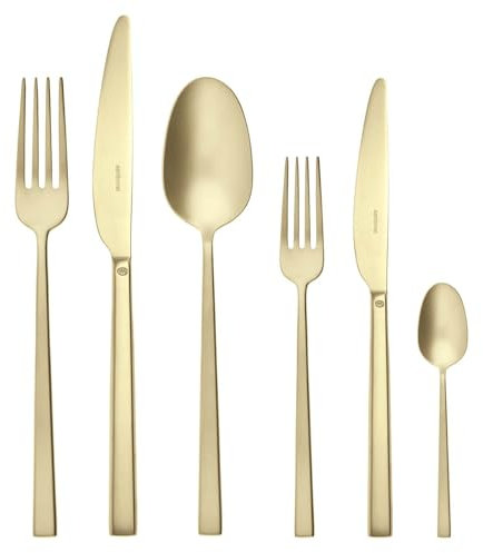 Sambonet Servizio 36 Pz Monoblocco Rock Antique Pvd Champagne