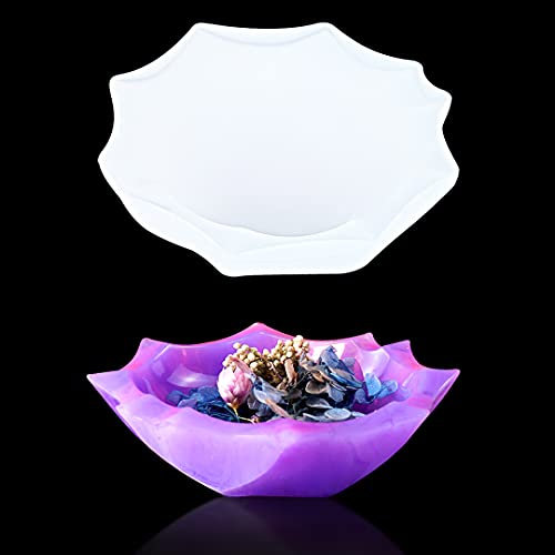 Zayookey Tablett Epoxidharz Silikonform Tray Dish Resin Mold Unregelmäßige Schale Silikon Gießform Obsttablett Harzformen Teller Gießform Harz Formen DIU Schmuckhalter Seifenschale