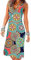 Yming Damen Schulterfrei Kleid Lose Strandkleid Rundhals Casual Kleid Knielang Kleid Grüner Jahresring M/DE 38