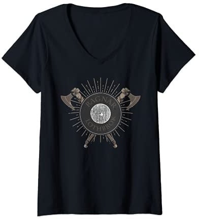 Womens Viking Ragnar - Ragnar Lothbrok - Viking Axes V-Neck T-Shirt