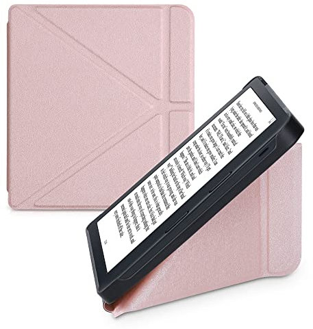 kwmobile Hülle kompatibel mit Kobo Libra 2 Hülle - Kunstleder Case - eReader Schutzhülle - Cover Rosegold