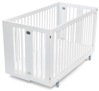 Edward Bed & Bath klappbares Gitterbett mit Rollen, 60x120 cm, inklusive 6 cm Schaumstoffmatratze, bequem, stabil und sicher, EU-zertifiziertes Klappbett, hochwertiges faltbares Babybett (Weiß)
