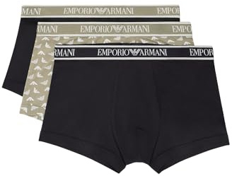 EMPORIO ARMANI Herren 3-Pack Trunk Badehose, BLK/BLK.Vet/BLK, M