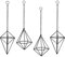 ZOOELAY Hanging Air Plants Holders Black Airplants Plant Hanger Metal Geometric Inoor Planter Holder Air Ferns Display Rack with Chain 4Pcs …