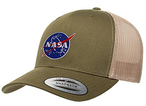 NASA Offizielles Lizenzprodukt Insignia Premium Trucker Cap (Olive-Khaki), Einheitsgröße