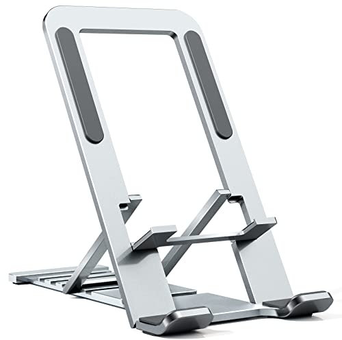 Cell Phone Stand Tablet Holder Kickstand for iPhone 16 Pro Max 16e 15 Plus 14 13 12 for Samsung S25 S24 A53 A54 A35 A34 S23 Flip Pixel 9 7 Aluminum Adjustable Moble Cradle for Desk for iPad 10 11 A16