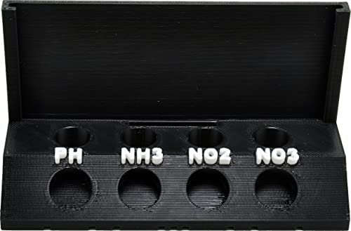 Aquameta Aquarium Reagenzglashalter mit Rack - für API Freshwater Master Test Kit - 4 Slots Reagenzglas Rack - Schwarz