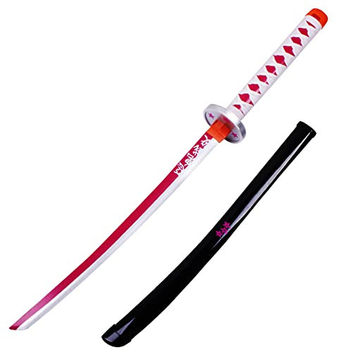 SHASHAYA Demon Slayer - Espada Katana de bambú de 75 cm, accesorio de cosplay de anime hecho a mano, juguete de hoja para niños, niñas, regalo de fiesta