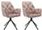 byLIVING Esszimmerstuhl 2er Set Sarina/Vintage-Samt beige/Gestell Metall schwarz/Sitzschale 360° drehbar/Esszimmerstuhl/Armlehnstuhl/B 59,5, H 89, T 62 cm