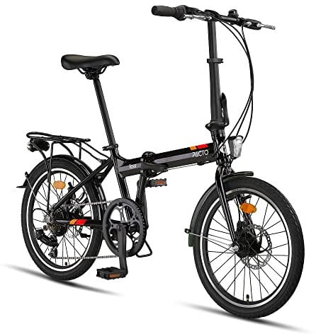 PACTO Four - Hollandrad Hochwertiges Klappfahrrad 27cm Aluminiumrahmen Bike 20 Zoll Aluminiumräder Bicycle, 6 Speed Shimano Gänge Faltrad Klapprad Fahrrad Klappfahrrad Für Erwachsen