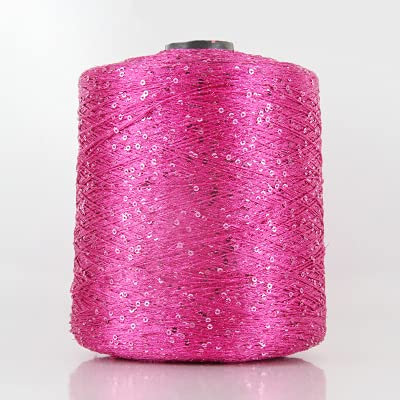 Häkelgarn zum Stricken - Polyestergarn mit Pailletten 500 g - Garn mit Schlaufen und Lurex - Large Coil Strickgarn
