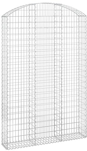 vidaXL Gabione mit Hochbogen 150x30x220/240 cm Verzinktes Eisen