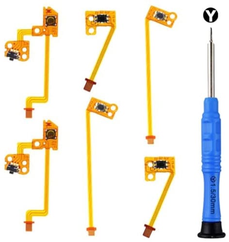 ZHUROUPU Pulsanti Zl ZR L Pulsanti Flex Sostituzione Compatibile con per Il Controller di Joy-con Switch Nintendo, Pulsante Parte di Sostituzione della Nastro con Kit di Riparazione (7pc)