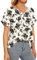 Bestbee Womens Dressy Chiffon Blouses 2024 Summer Short Sleeve Shirts Casual T-Shirts V Neck Flowy Tunic Tops Lightweight, Black Flower Beige, XL