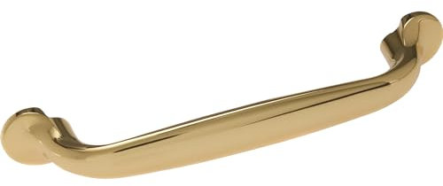 ESTAMP Griff Mentor LA 128mm - eleganter Möbelgriff - Bügelgriff Breite 160mm, Zinkdruckguss vergoldet