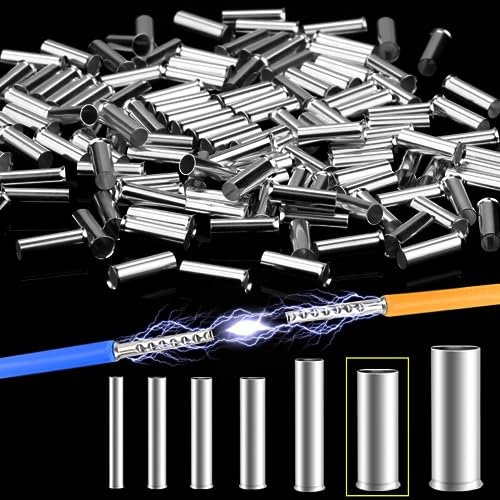 Mbsomnus 400 Piezas Terminales Eléctricos 4mm² Terminales Cables Electricos Engarce de Alambre No Aislados Punteras Electricas para Conexiones de Alambre Proyectos Eléctricos