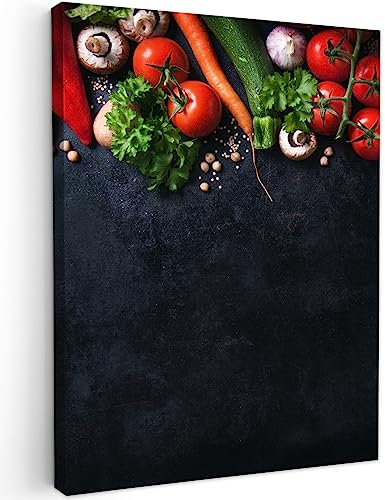MuchoWow© Leinwand 30x40 cm Deko Schlafzimmer Aesthetic Leinwandbilder Wohnzimmer Gemälde Foto Geschenk Living Room Decoration Küchenbilder - Bild Küche - Gemüse - Kräuter - Gewürze