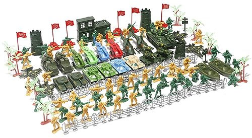 URFEDA 113 Stück Armee Actionfiguren Set, Mini Soldaten Figuren Spielzeug Set Militär Modell Spielesets Armee Soldaten Militärsoldat Spielzeug Figuren Militär Toy Soldier Spielset für Kinder 3+