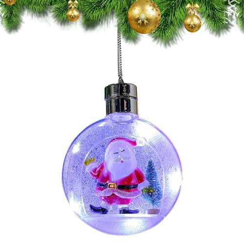 QARIDO Palline Luminose per Albero di Natale, Palle di Neve squisite di Natale con luci, Decorazioni stagionali per Albero di Natale, Finestra, Balcone, caminetto da Giardino, Armadio