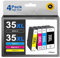 Glliter 35XL Druckerpatronen Ersatz für Epson 35XL Multipack Kompatible für Workforce WF-4720DWF WF-4725DWF WF-4730DTWF WF-4740DTWF (1 Schwarz, 1 Cyan, 1 Magenta, 1 Gelb)