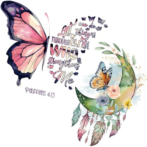 Arawat Schmetterlinge Wandtattoo Traumfänger Schmetterling Wandaufkleber Schlafzimmer Wohnzimmer Bad Küche Dekor Wanddekoration Kinderzimmer Wohnkultur Babyzimmer Wandtattoo Wandbilder für Tür Möbel